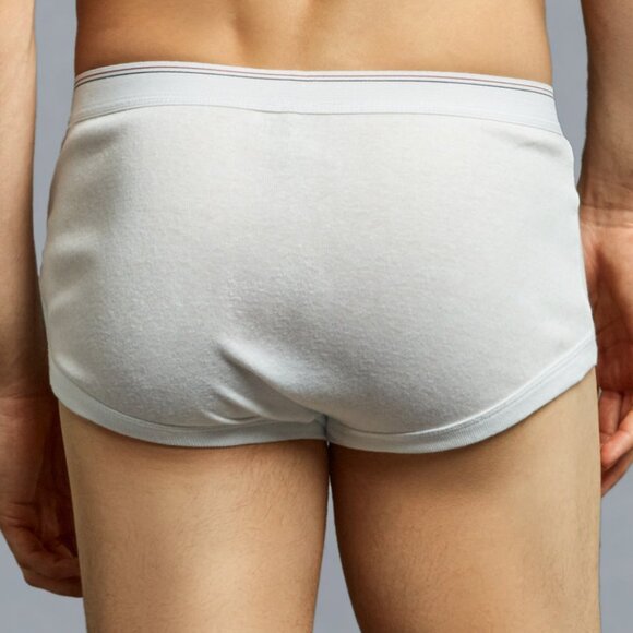 PACK OF 3 Men's Essentials Power Club 100% Cotton Solid White Bikini Briefs - Picture 6 of 6